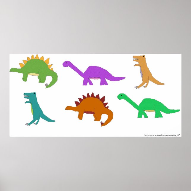 Multicolored Dinosaurs poster (Front)