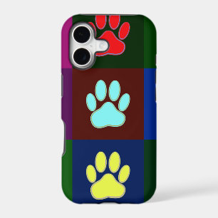 Multicolored Dog Paw Print Pattern