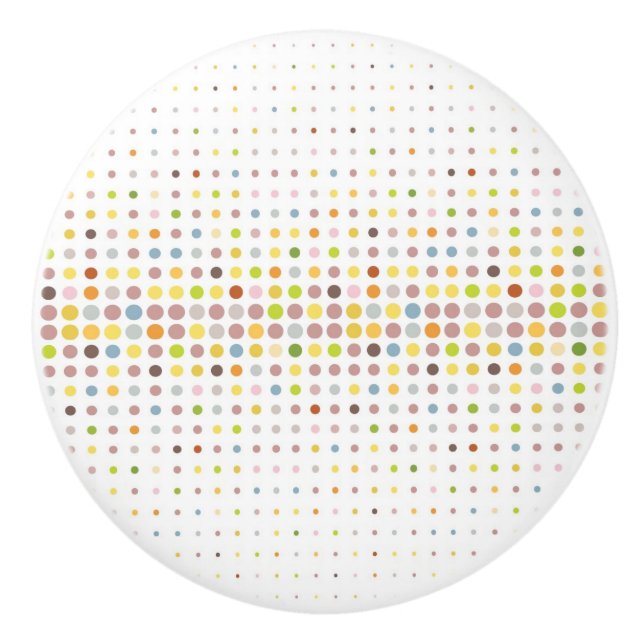 Multicolored dot background ceramic knob (Front)