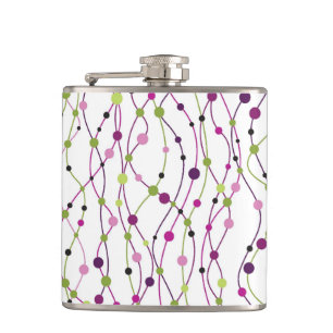 Multicolored dot background hip flask
