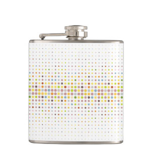 Multicolored dot background hip flask