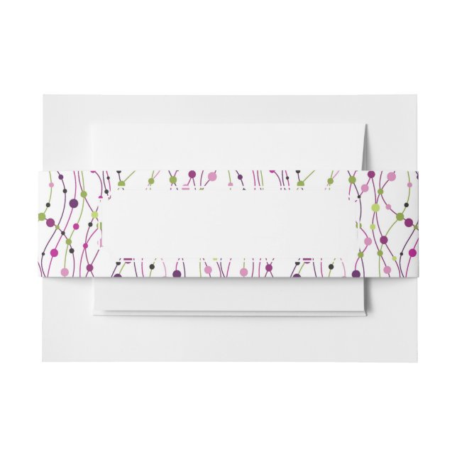 Multicolored dot background invitation belly band (Front Example)