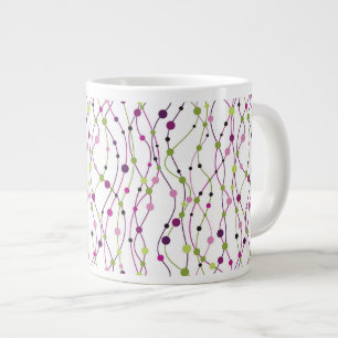 Multicolored dot background large coffee mug