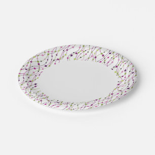 Multicolored dot background paper plate