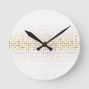Multicolored dot background round clock