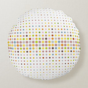 Multicolored dot background round cushion