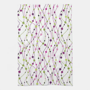 Multicolored dot background tea towel