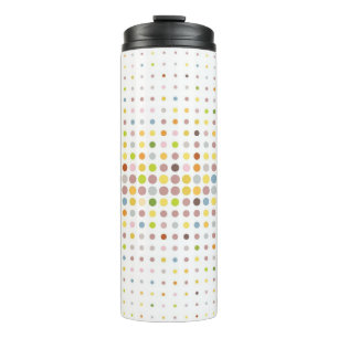 Multicolored dot background thermal tumbler