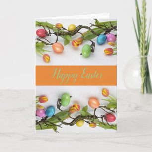 Multicolored Easter Eggs Greeting Card