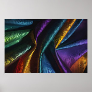 Multicolored Fabric Folds Poster
