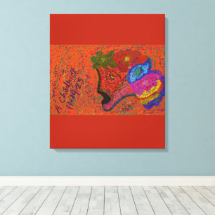 Multicolored Fish Pattern Canvas Print