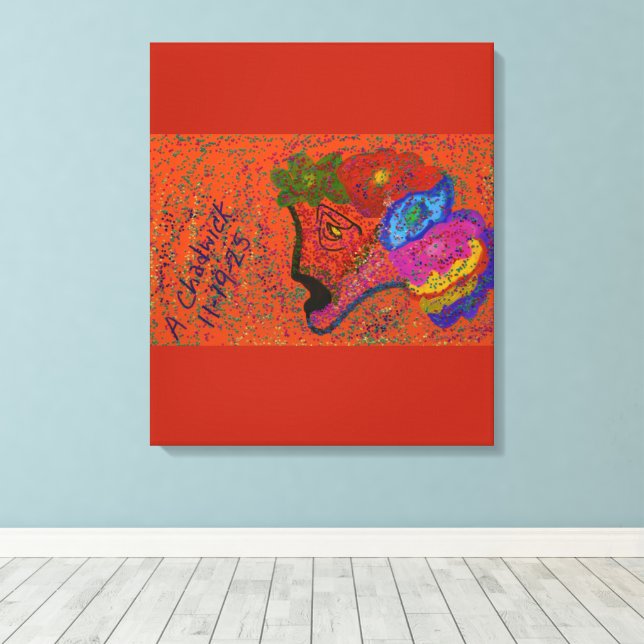 Multicolored Fish Pattern  Canvas Print (Insitu(Wood Floor))