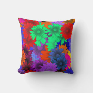 Multicolored floral cushion