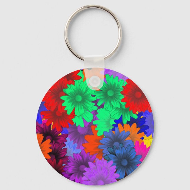 Multicolored floral key ring (Front)