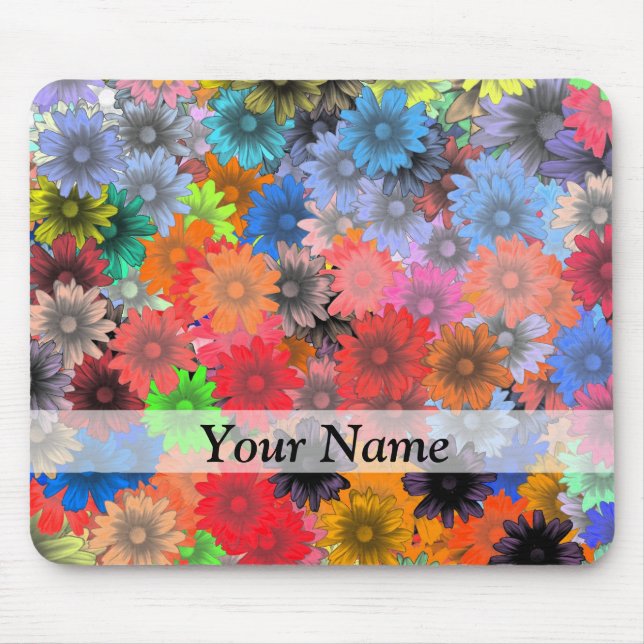 Multicolored floral pattern mouse pad (Front)