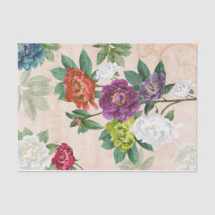 Multicolored Florals Music & Handwriting Decoupage Tissue Paper