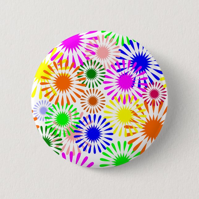 Multicolored Flowers 6 Cm Round Badge (Front)