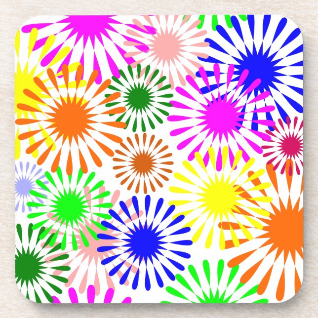 Multicolored Flowers Coaster (Front)