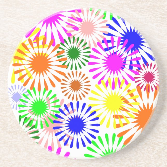 Multicolored Flowers Coaster (Front)