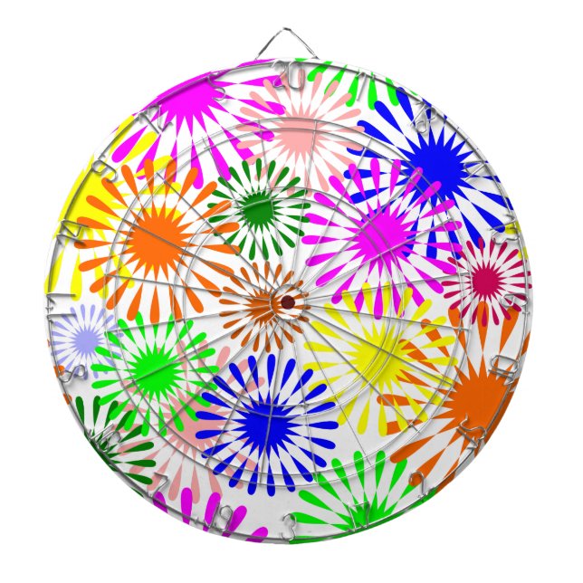 Multicolored Flowers Dartboard (Front)