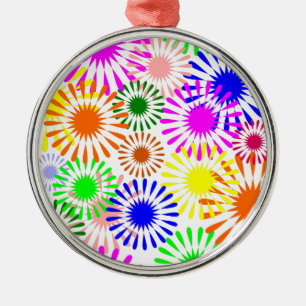 Multicolored Flowers Metal Tree Decoration
