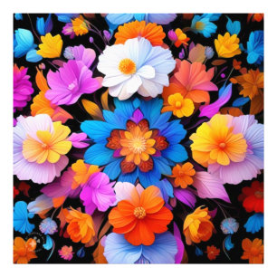 Multicolored Flowers Pattern-68577 Photo Print