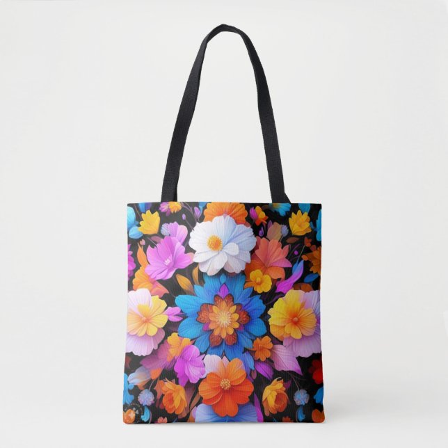 Multicolored Flowers Pattern-68577 Tote Bag (Front)