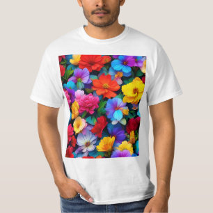 Multicolored Flowers Pattern-75647 T-Shirt