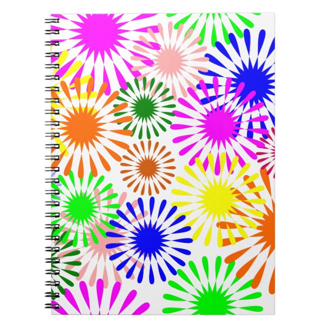 Multicolored Flowers Spiral Notebook (Front)