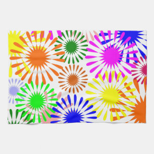 Multicolored Flowers Tea Towel