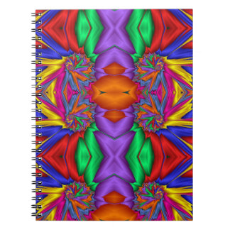 Multicolored fractal pattern notebook