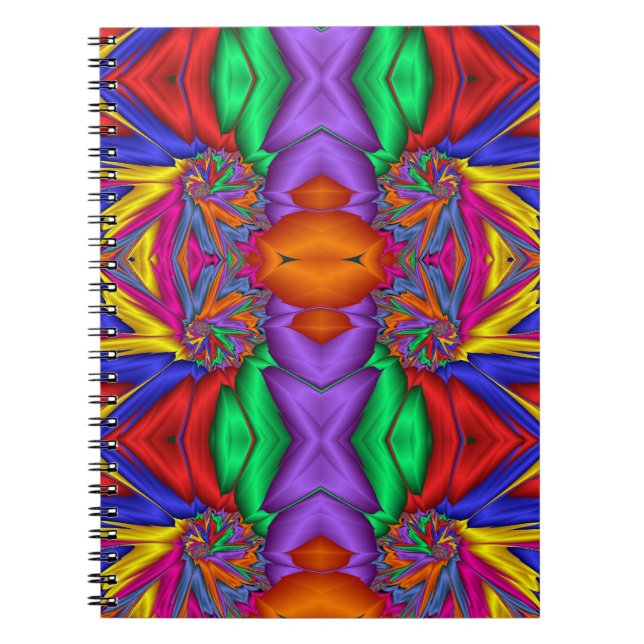 Multicolored fractal pattern notebook (Front)