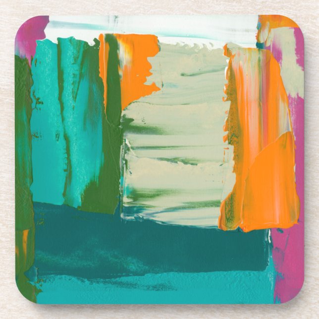 Multicolored Free Expression Painting Coaster (Front)