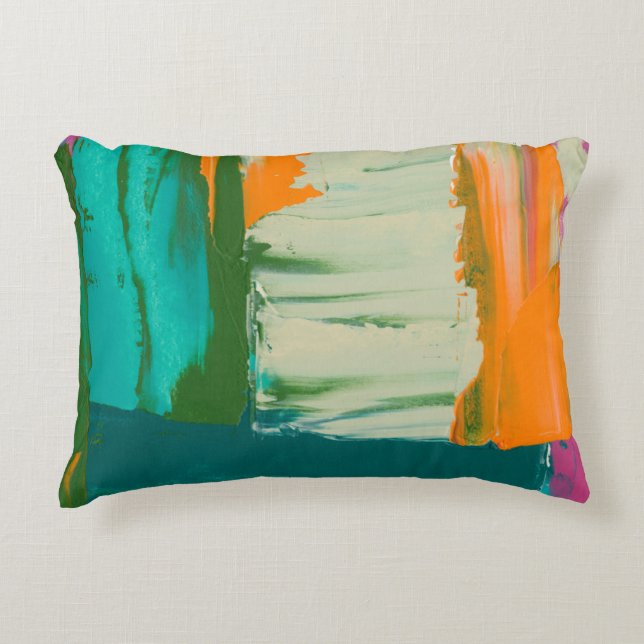Multicolored Free Expression Painting Decorative Cushion (Front)