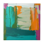 Multicolored Free Expression Painting Tile<br><div class="desc">Jennifer Goldberger created this multicolored free expression painting. Thick paint strokes leaves globs of paint on the work,  making it feel like a layered print. Get yours now!</div>