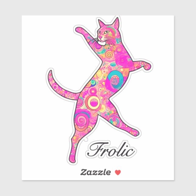 Multicolored Frolicking Cat (Sheet)