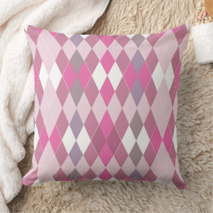 Multicolored geometric pattern rhombuses retro cushion