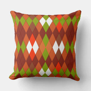 Multicolored geometric pattern rhombuses retro  cushion