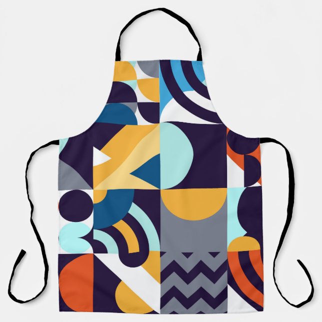 Multicolored Geometric: Primitive Shapes Fusion Apron (Front)