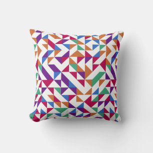 Multicolored Geometric Seamless Pattern Cushion