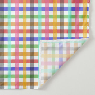 Multicolored Gingham Plaid Pattern Design Fabric