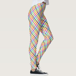 Multicolored Gingham Plaid Pattern Design Leggings