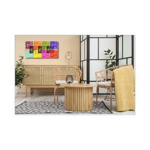 Multicolored Gold Squares Stretched Canvas Print