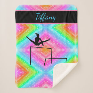 Multicolored Gymnastics Personalised Sherpa Blanket
