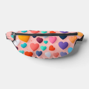 Multicolored heart pattern bum bags