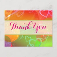 Multicolored Hearts and Circles Pattern Thank You