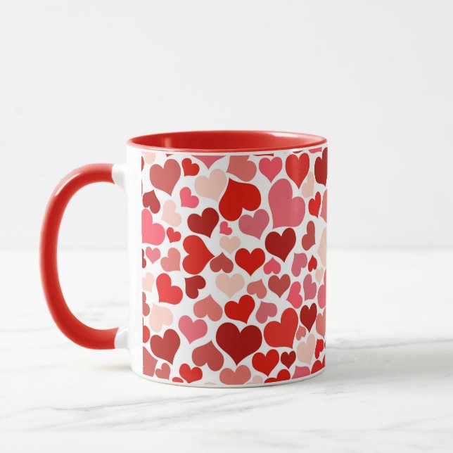 Multicolored Hearts Pattern-20367 Mug (Left)