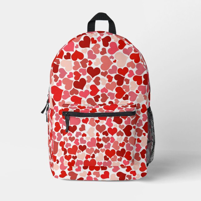 Multicolored Hearts Pattern-20367 Printed Backpack (Front)