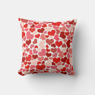 Multicolored Hearts Pattern Cushion
