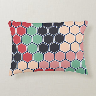 Multicolored Hexagons Modern Pattern Decorative Cushion